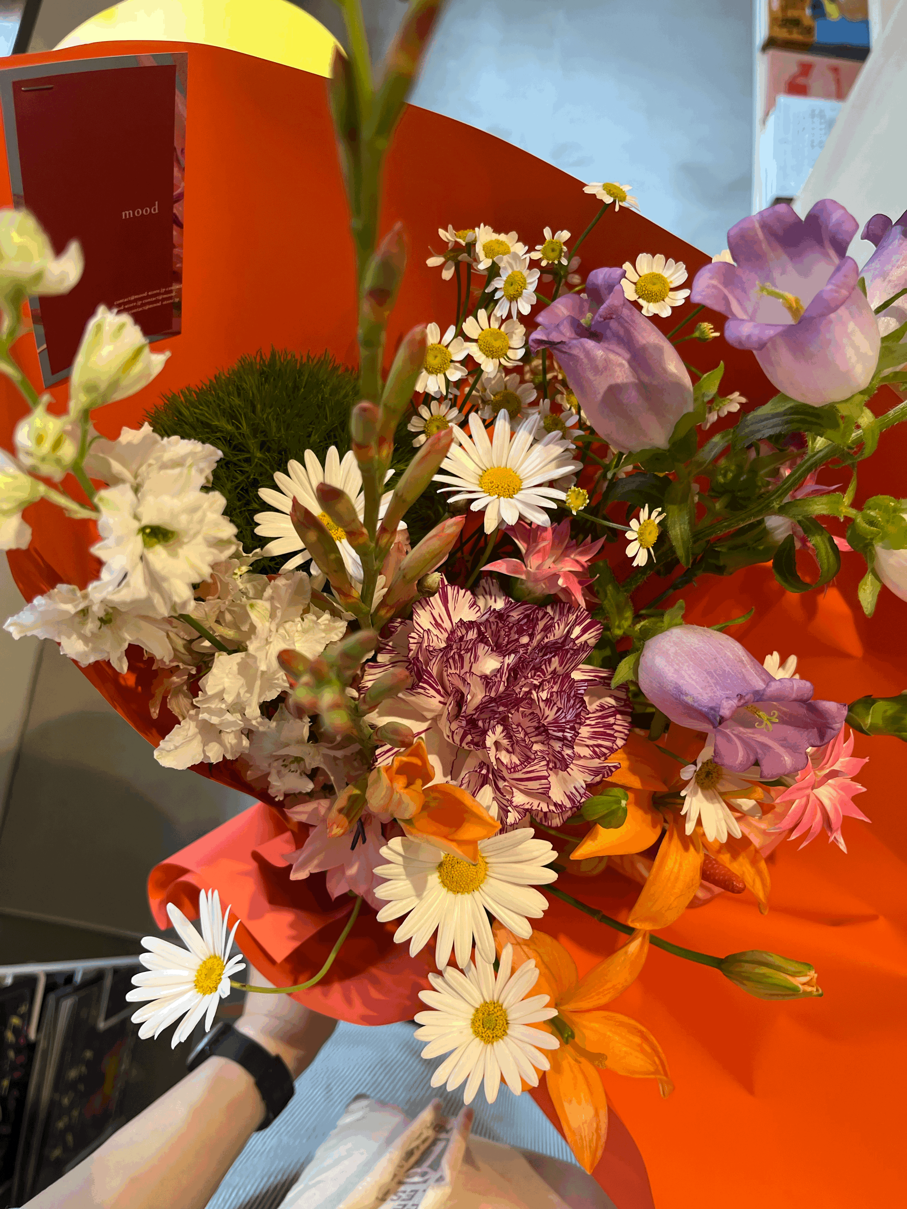 オープンお祝いで大好きなお友達からいただいたお花。開店直後もそのあとも、本当にいろんな方からお祝いをいただきました。ありがとうございます！